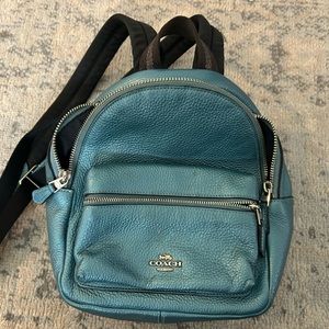 Mini metallic coach backpack